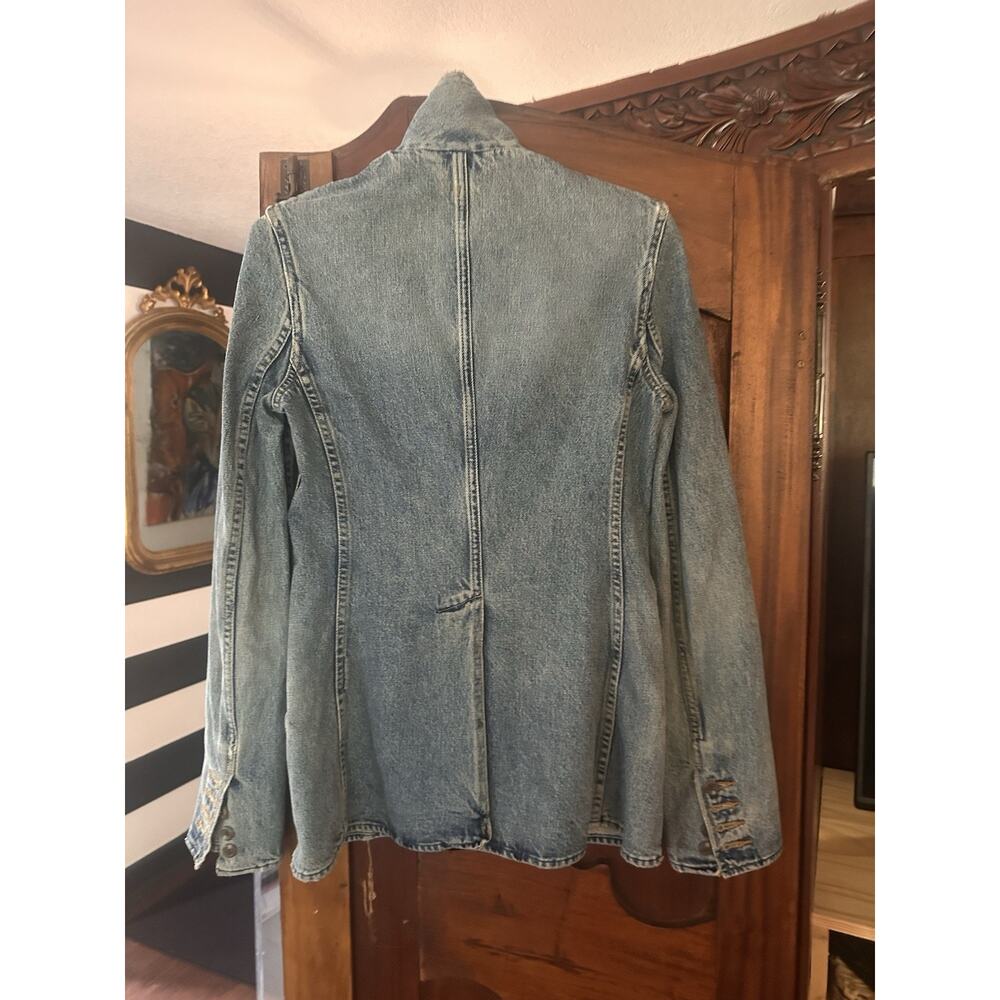 Vintage Ralph Lauren Y2K Blue Label Denim Jacket 2 Corset Fit neck piece - Picture 4 of 14